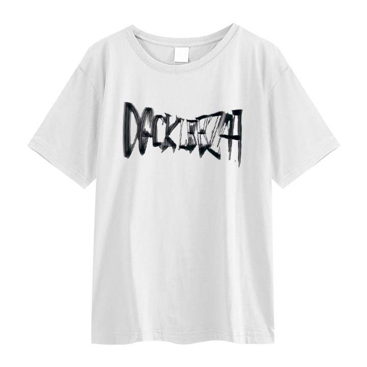 RDGF official shop  2023 versi Korea baru kemeja leher bulat  kaos cotton kaos kekinian  pencetakan surat bahasa Inggris PRIA &amp; WANITA (UNISEX)