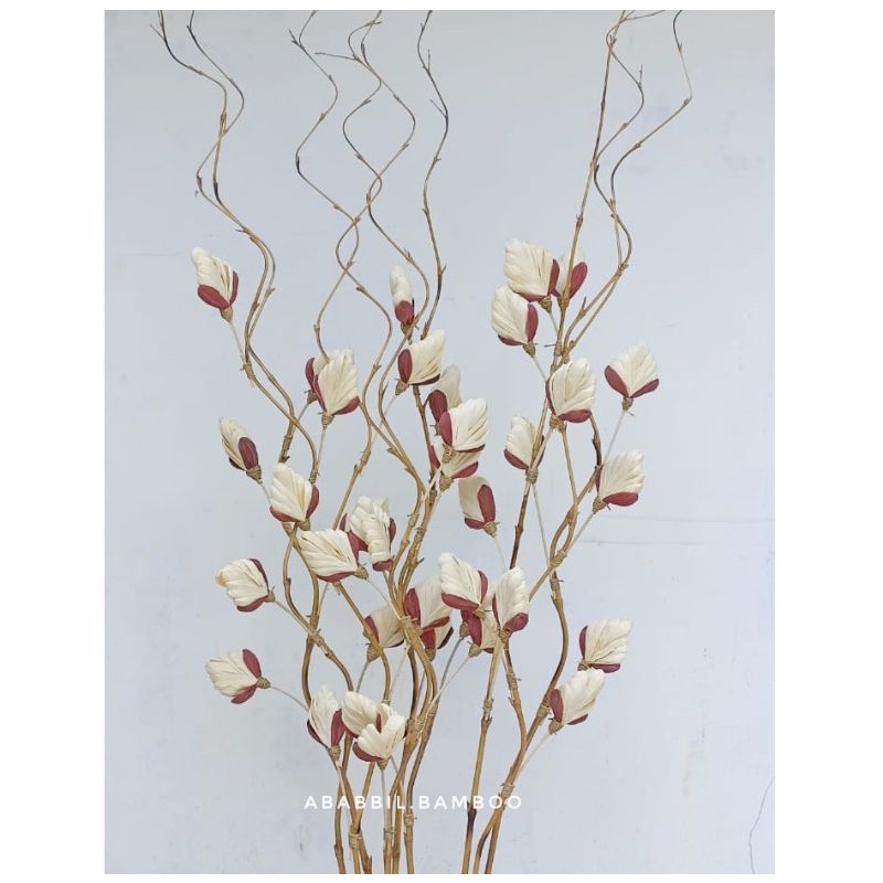 1 bambu ulir BUNGA KLOBOT KIPAS MINI putih