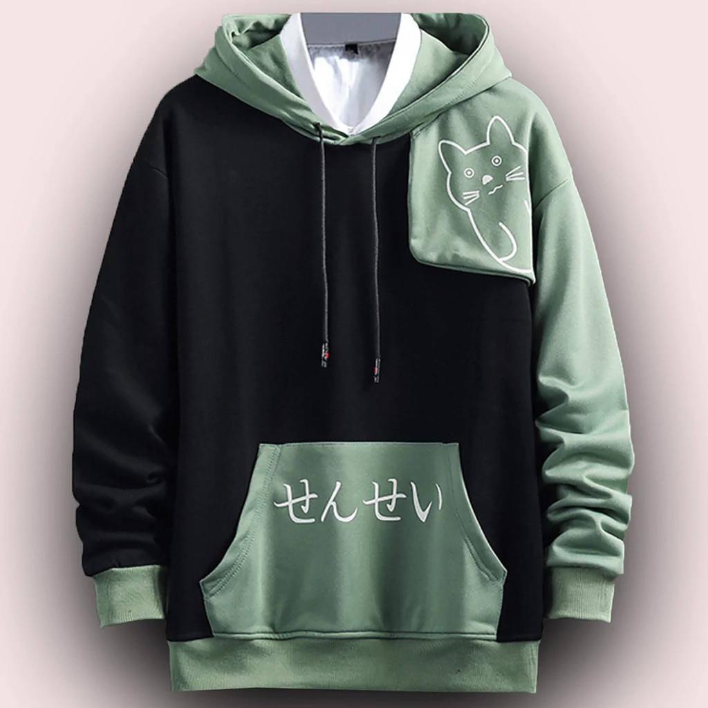 HOODIE ANIME LUCU JAPANESE STYLE BAHAN FLECE UKURAN ONE SIZE CAT COMBINE