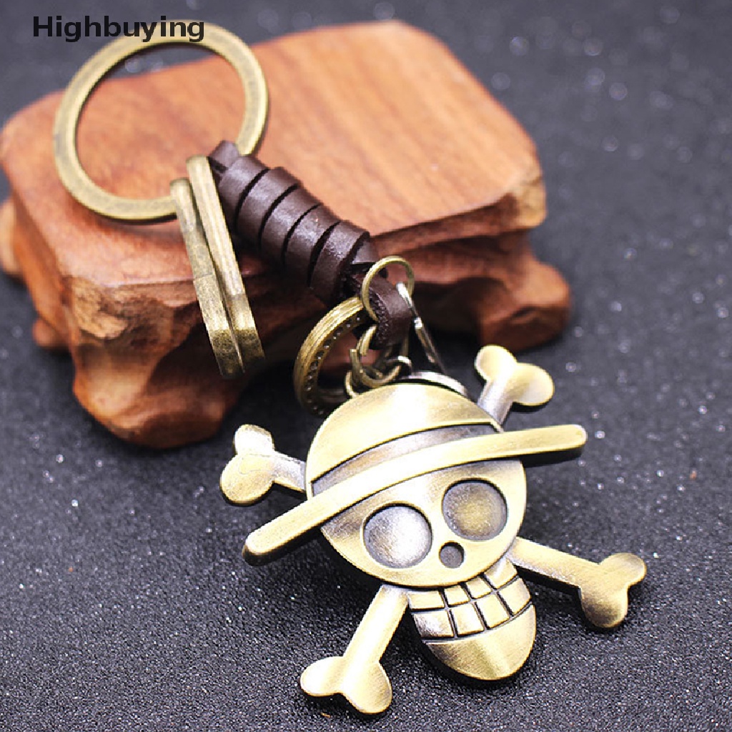 Hbid Perhiasan Fashion Anime Cosplay Aksesoris Punk Retro Gantungan Kunci Liontin Topi Jerami Logo Logam Gantungan Kunci Key Rings Key Holder Glory