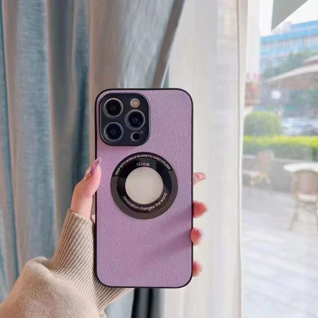 IPHONE Casing Suction Magnetik Label Bocor Berlaku Untuk Iphone14 13 12 11 Pro Max 14Plus Case Pelindung Lensa Kulit