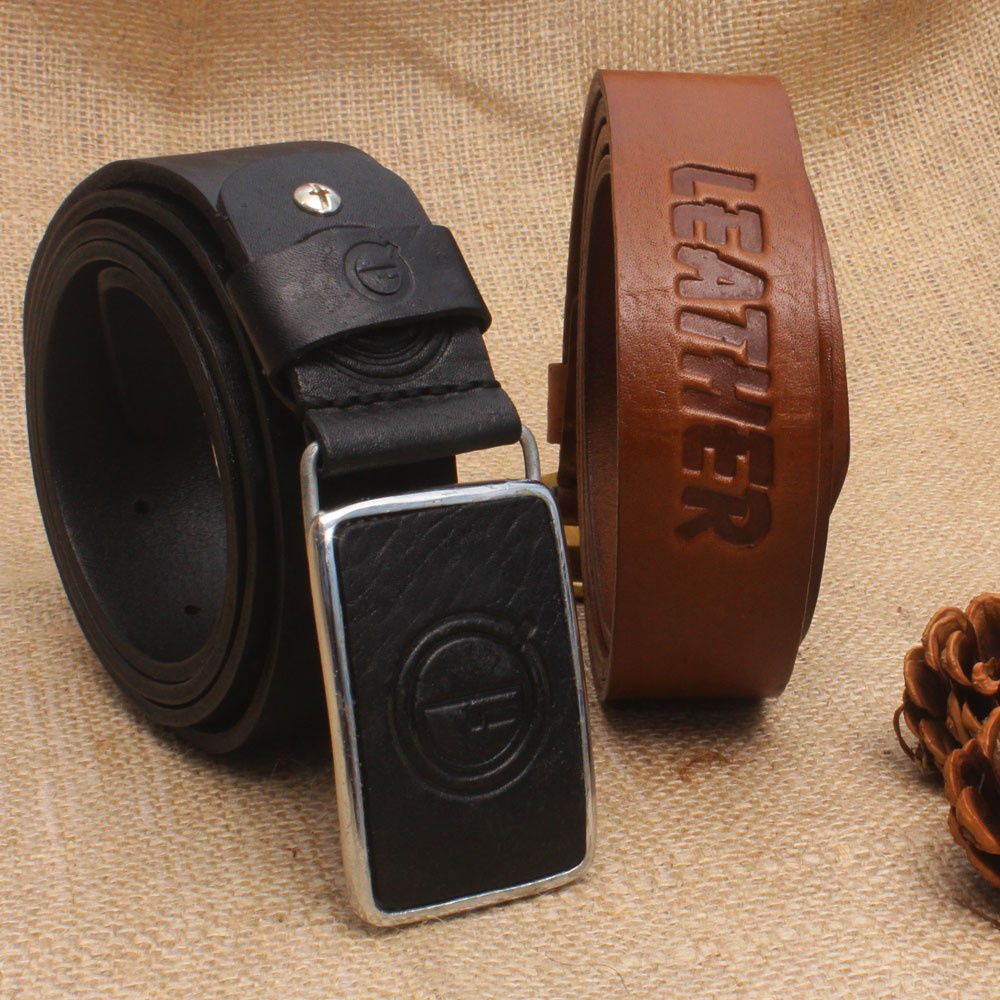 Ikat Pinggang Bahan Kulit Sapi Asli Sabuk Gesper Kulit 100% Genuine Leather Belt SABUK SQIP BISA COD