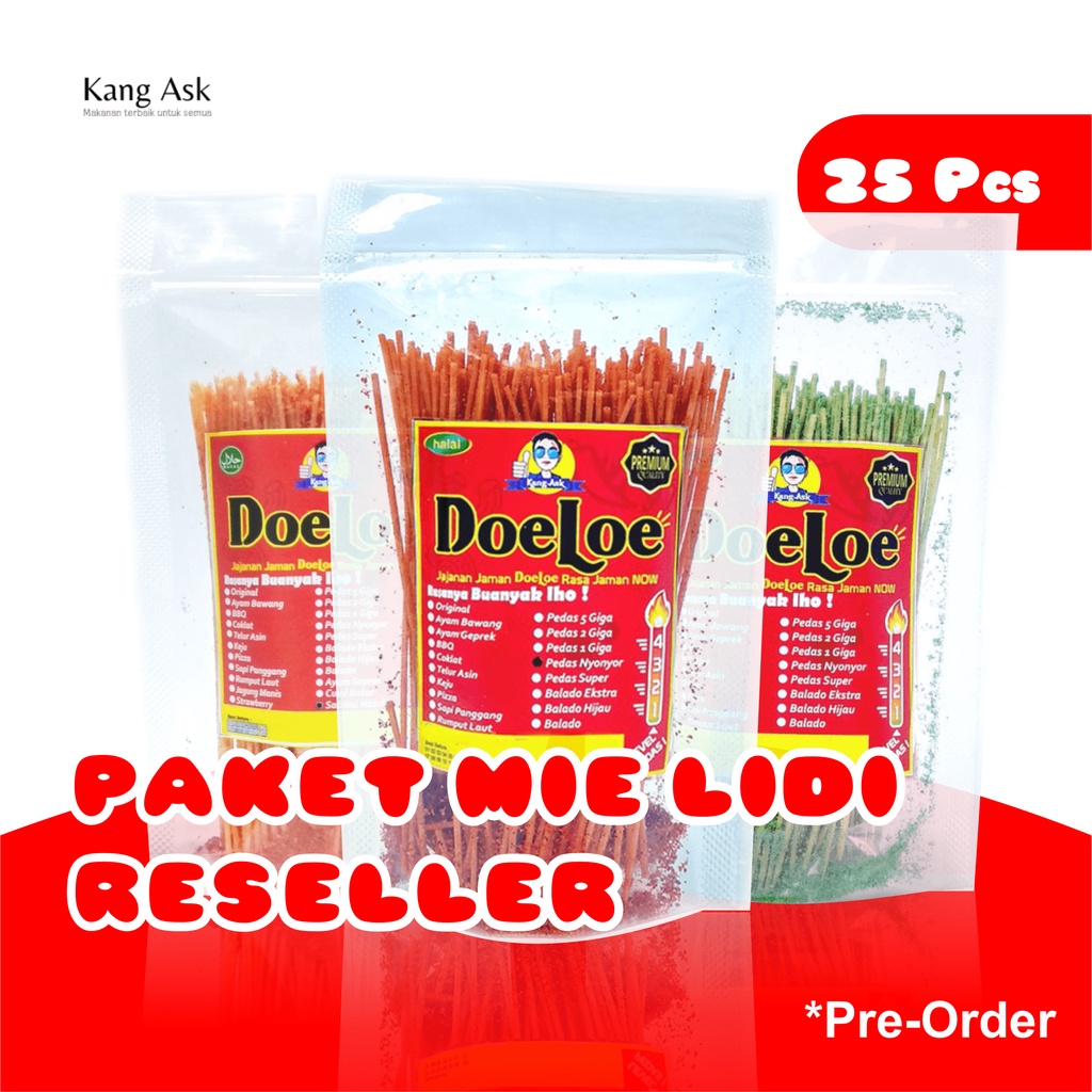 

PAKET RESELLER Mie Lidi Doeloe 60 Gram - 25 Pcs Snack KANG ASK