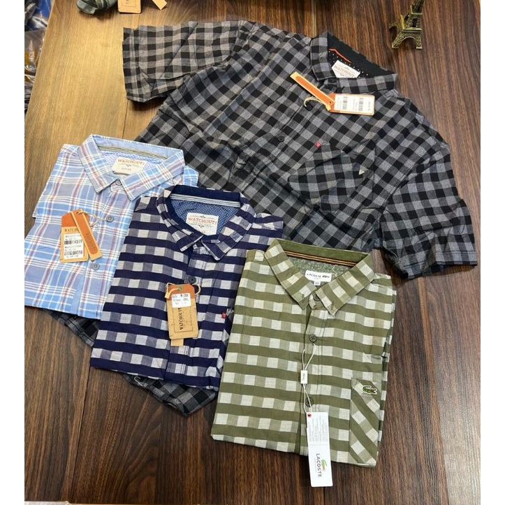 kemeja pria import lengan pendek