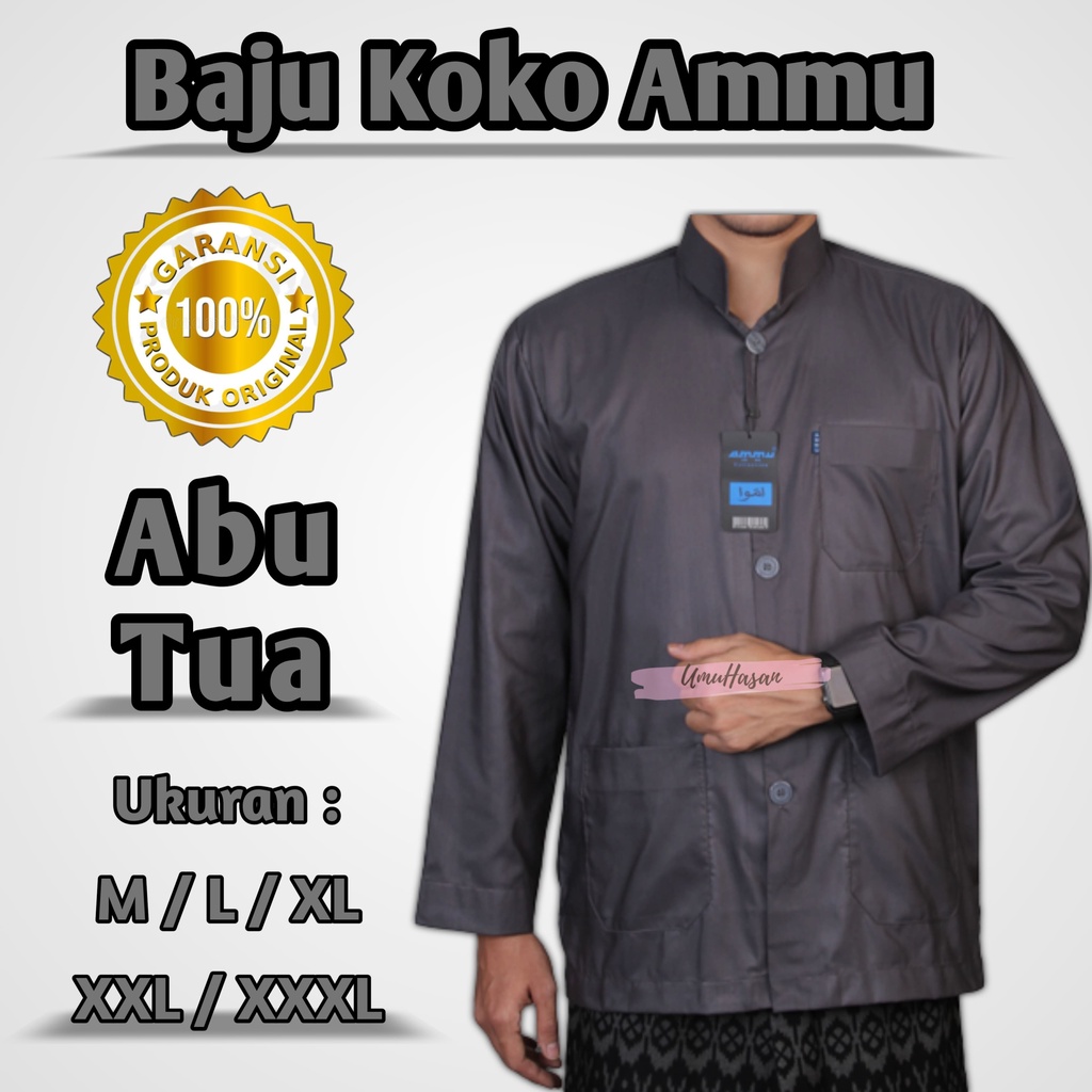 Baju koko Ammu Abu-Abu Baju Koko Ammu Baju Koko Pria Dewasa