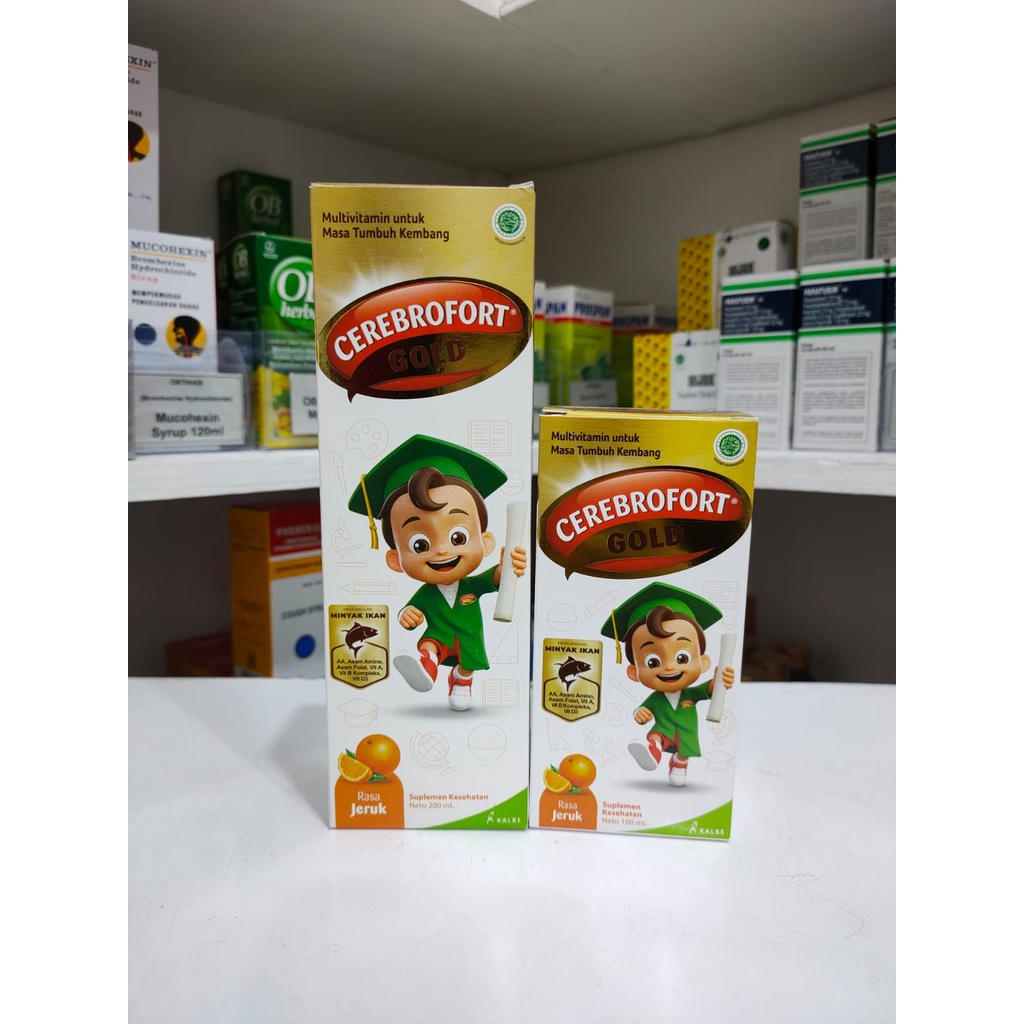 Jual Cerebrofort Gold Orange Isi 100ml Dan 200ml Obat original | Shopee