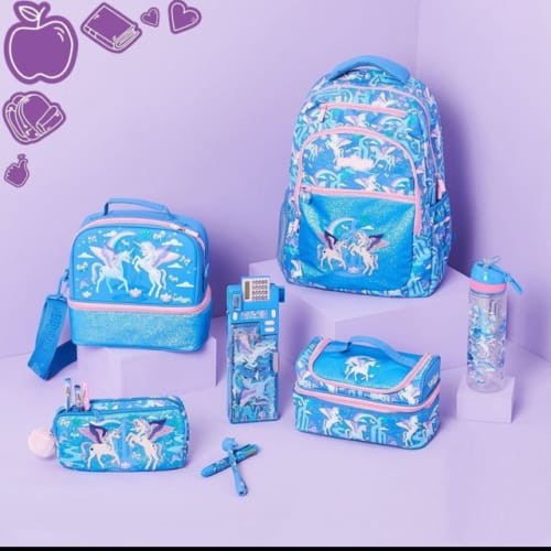 Smiggle Unicorn Far away Backpack Lunchbag Set