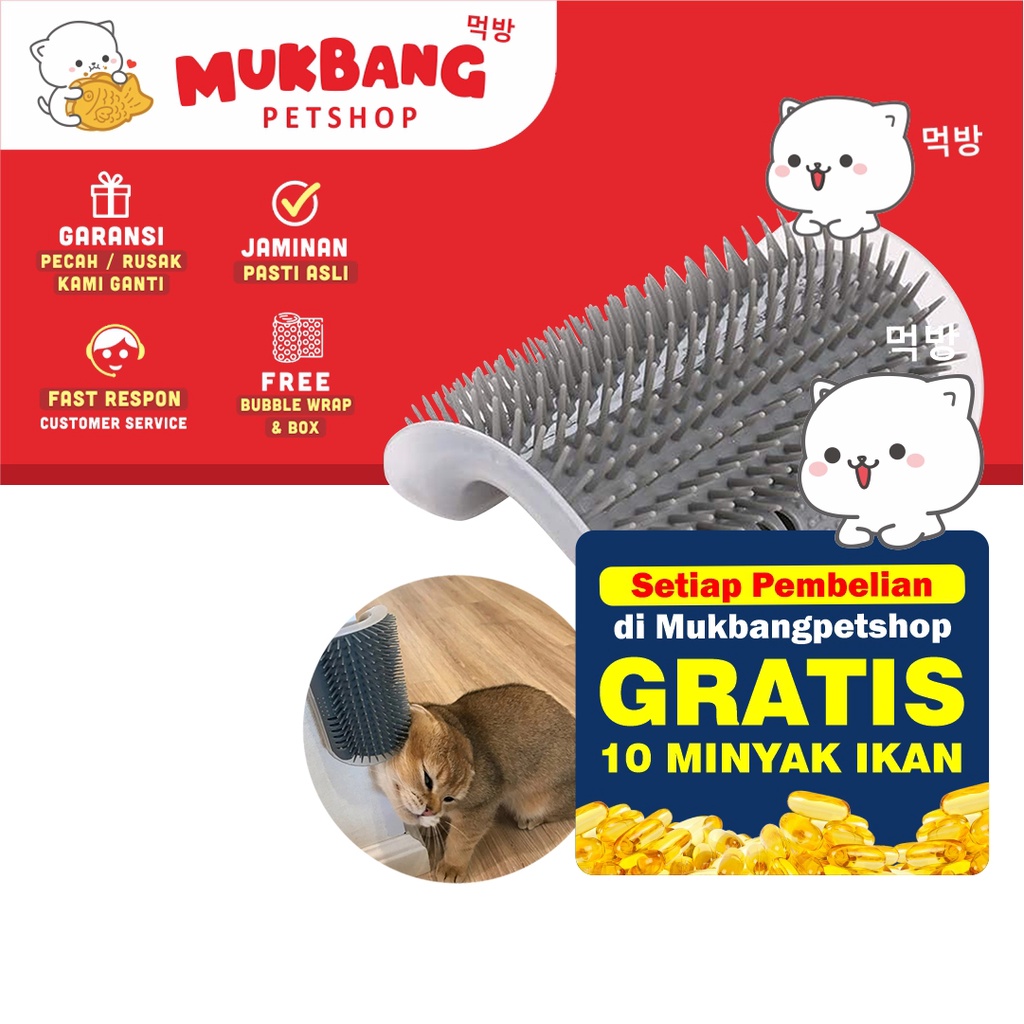 Sisir Catnip Sisir Tempel Dinding Soft Cat Self Groomer Sisir Sudut Kucing Sisir Kucing Bonus Catnip