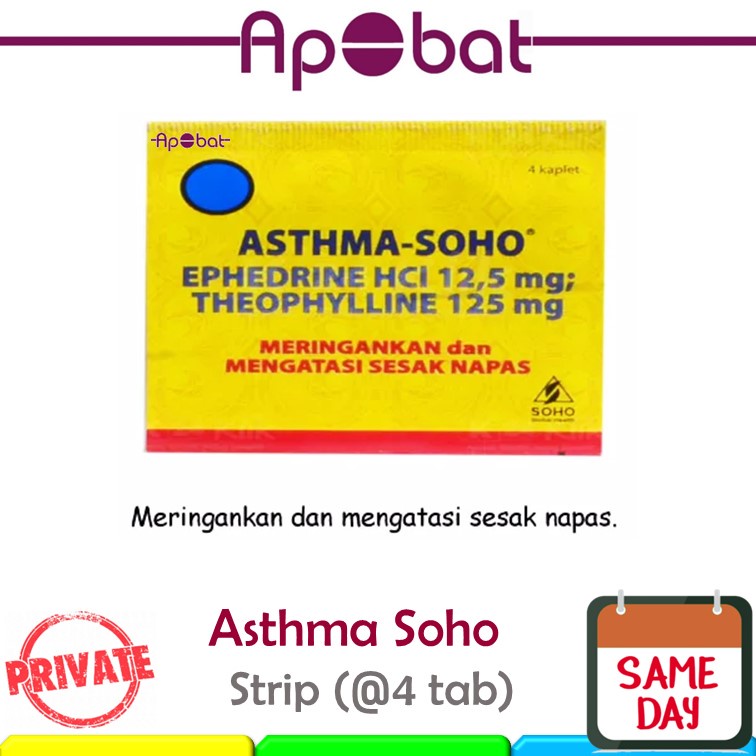 - ApObat - Asthma-Soho STRIP Obat Sesak Napas Nafas Asma Soho AsmaSoho AsthmaSoho Astma Tablet Asthm