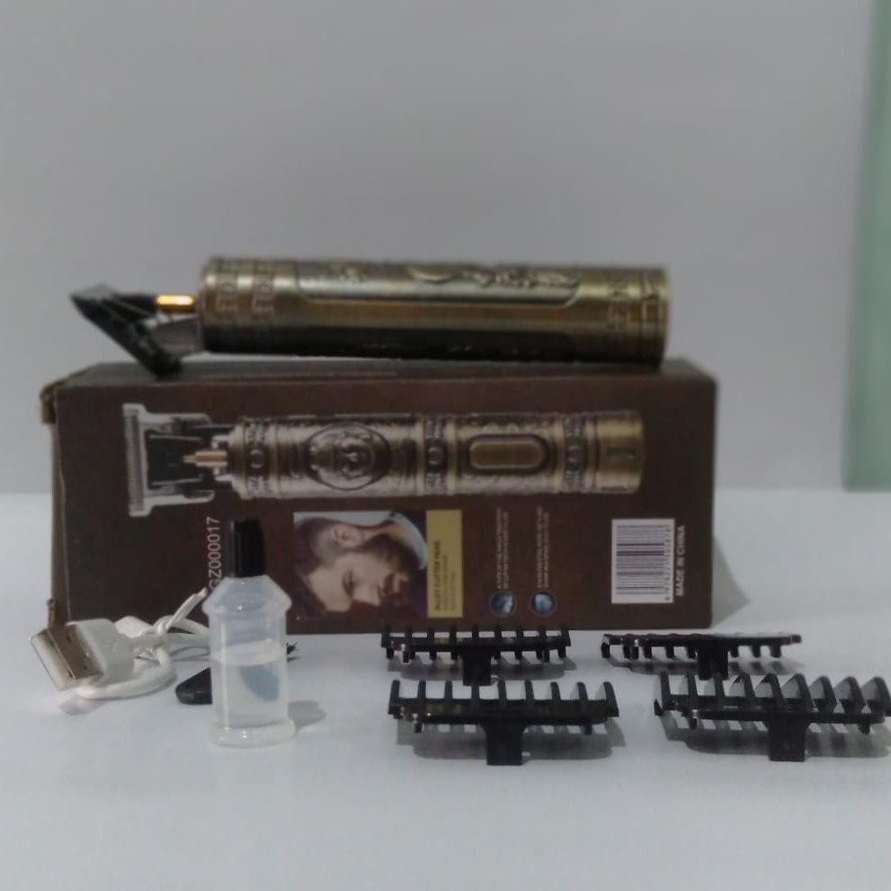 Alat Cukur Rambut KM-1971 Professional Hair Clipper BLACK/GOLD Elektrik Baterai Cas - Hair Clipper Professional Barber Trimmer Wireless Rechargeable - Cukuran Rambut Full Set Original Berkualitas