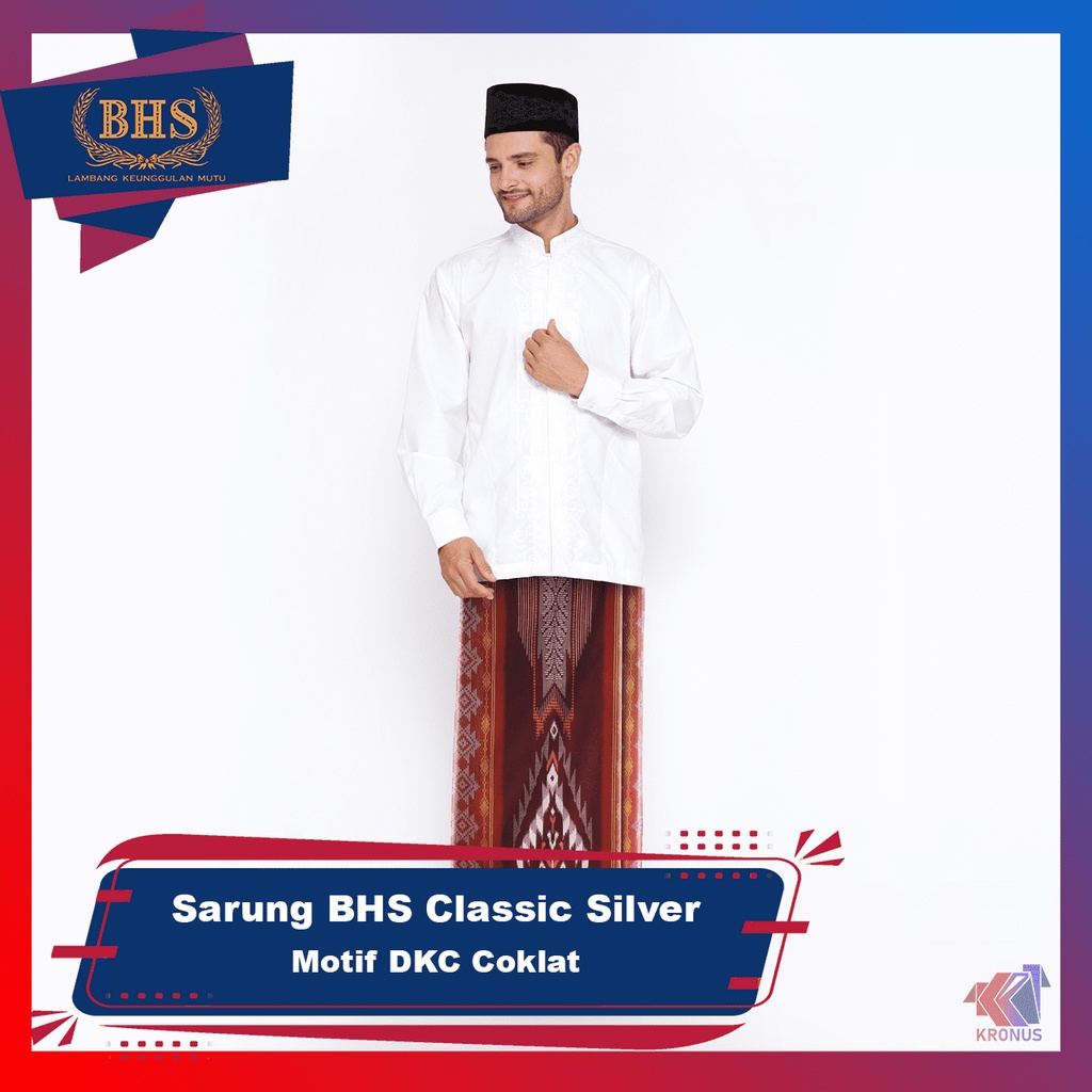 Sarung BHS Classic Silver Motif DKC Coklat