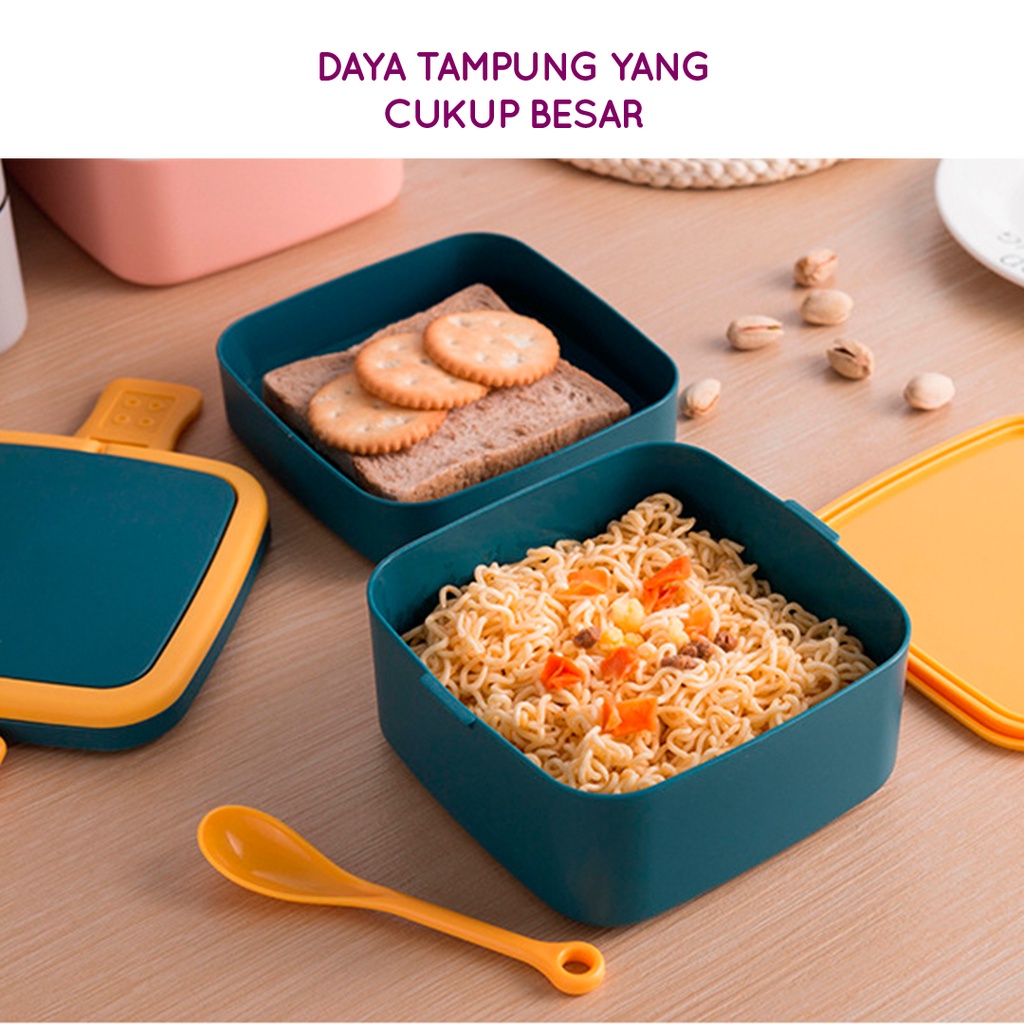 Lunch Box kotak Makan Kotak Bekal Single/Double-Layer / Kotak Makan Siang / Kotak Makan Anak Dan Dewasa