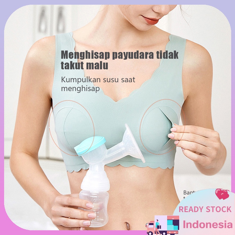 Seamless Bra Menyusui Wanita Tanpa Kawat Handsfree Breast Pump Bra Tidak Ada Busa Maternity Menyusui Bra Bernapas Brafeeding Bra B1018