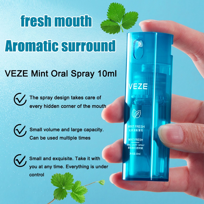 VEZE Refreshing Mouth Spray 10ml - Parfum Mulut / Pengharum Mulut / Penyegar Mulut Untuk Penghilang Bau Mulut