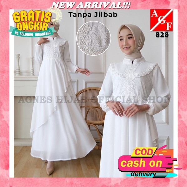 Akina Syari Set Hijab Gamis Muslim Wanita Bahan Ceruty Babydoll Plus Hayget Size Jumbo Fit L Xl Mode