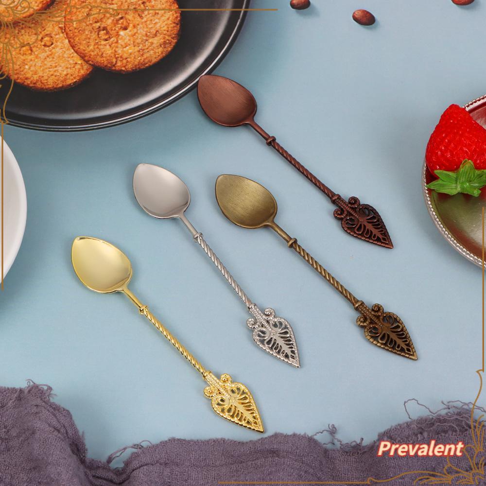 Preva Sendok Kopi Retro Peralatan Makan Warna Solid Zinc Alloy