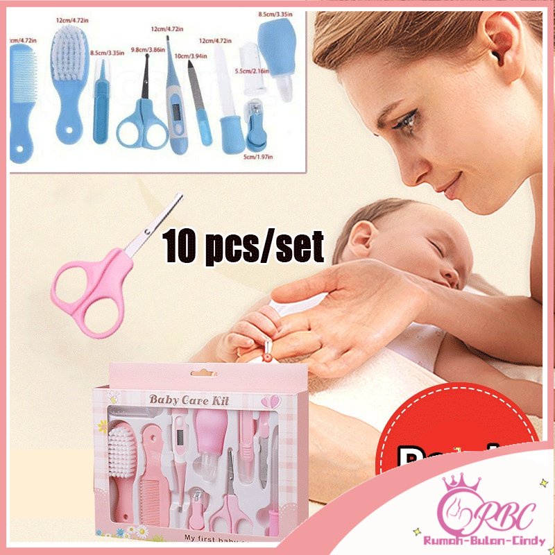 Baby Care Kit Set 10 in 1 Manicure Set Perlengkapan Bayi Set Newborn Baby / Sisir bayi / Kado Lahiran Bayi / Set Perlengkapan Bayi Baru Lahir / Gunting Kuku Bayi / Sisir Rambut Bayi / Gunting Kuku Bayi