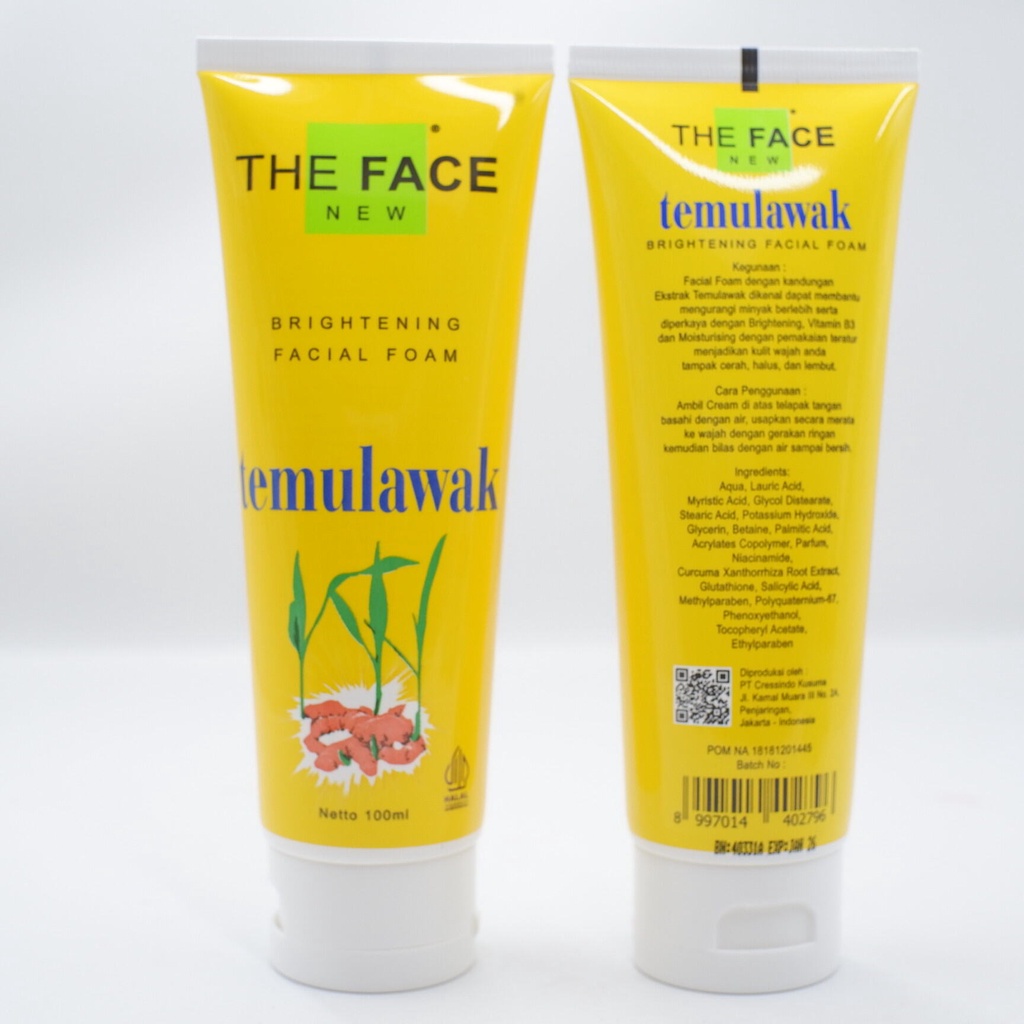 [ORI] THE FACE Temulawak Facial Foam Vitamin B3 dan Moisturising Menjadikan Kulit Wajah Tampak Cerah - 100ml