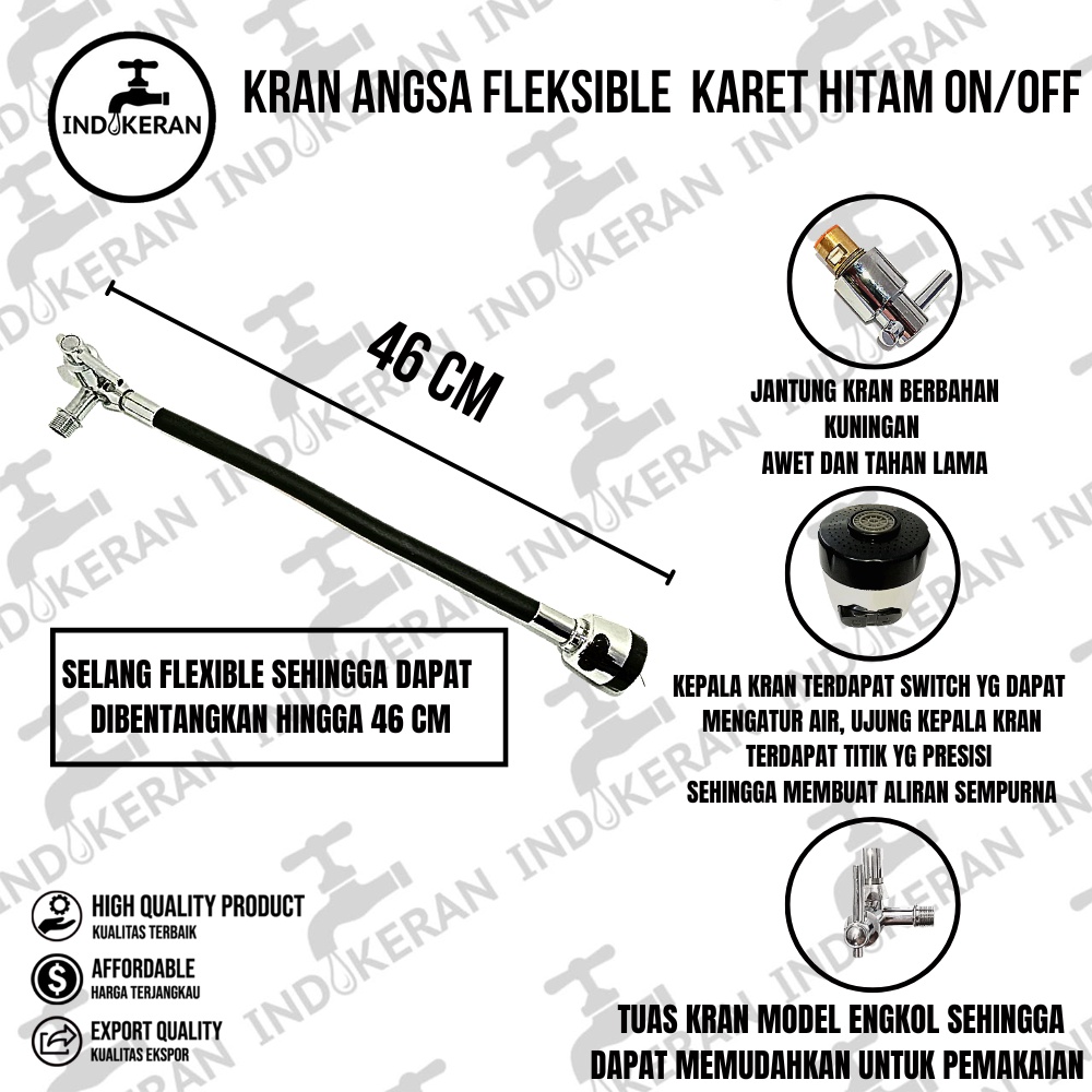 INDOKERAN - Kran Angsa Karet Hitam Tongkat - High Quality