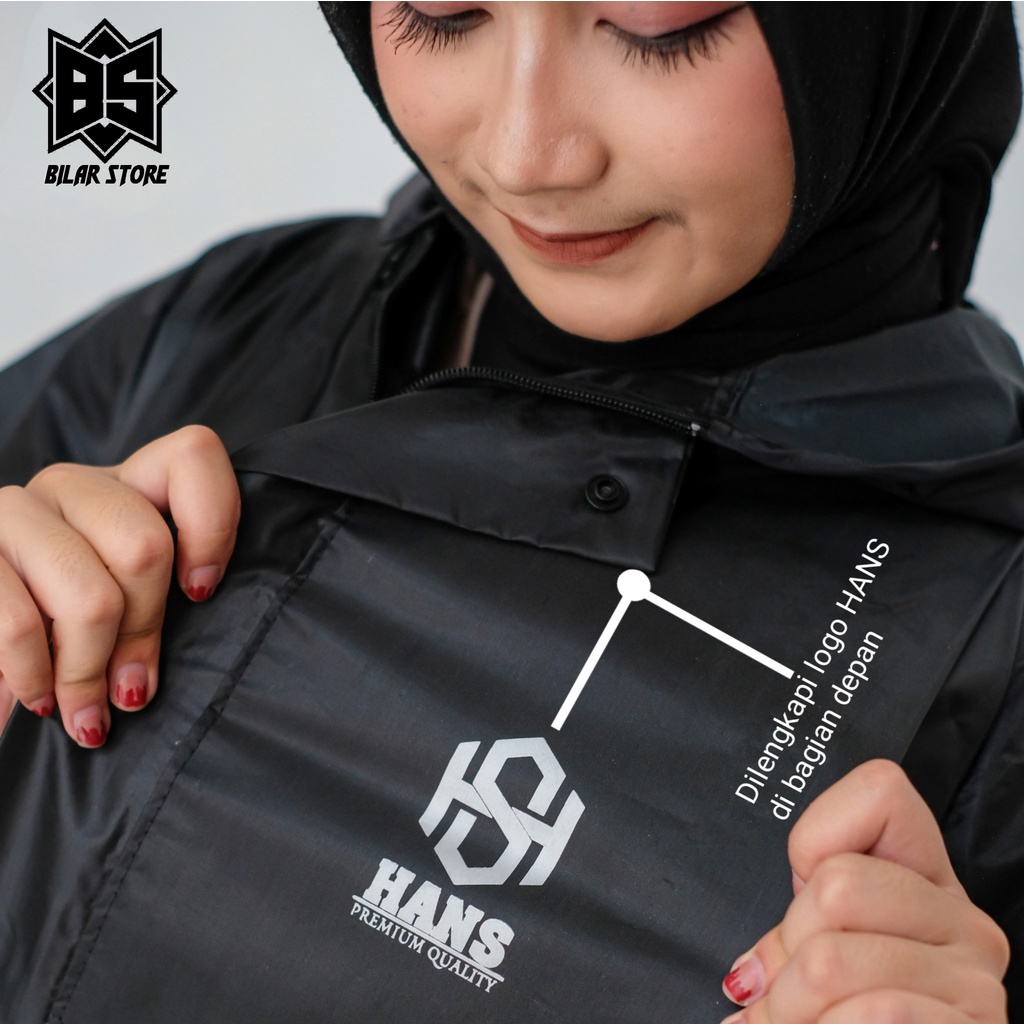 Jas hujan Wanita Setelan Baju dan Rok bahan tebal anti rembes By HANS