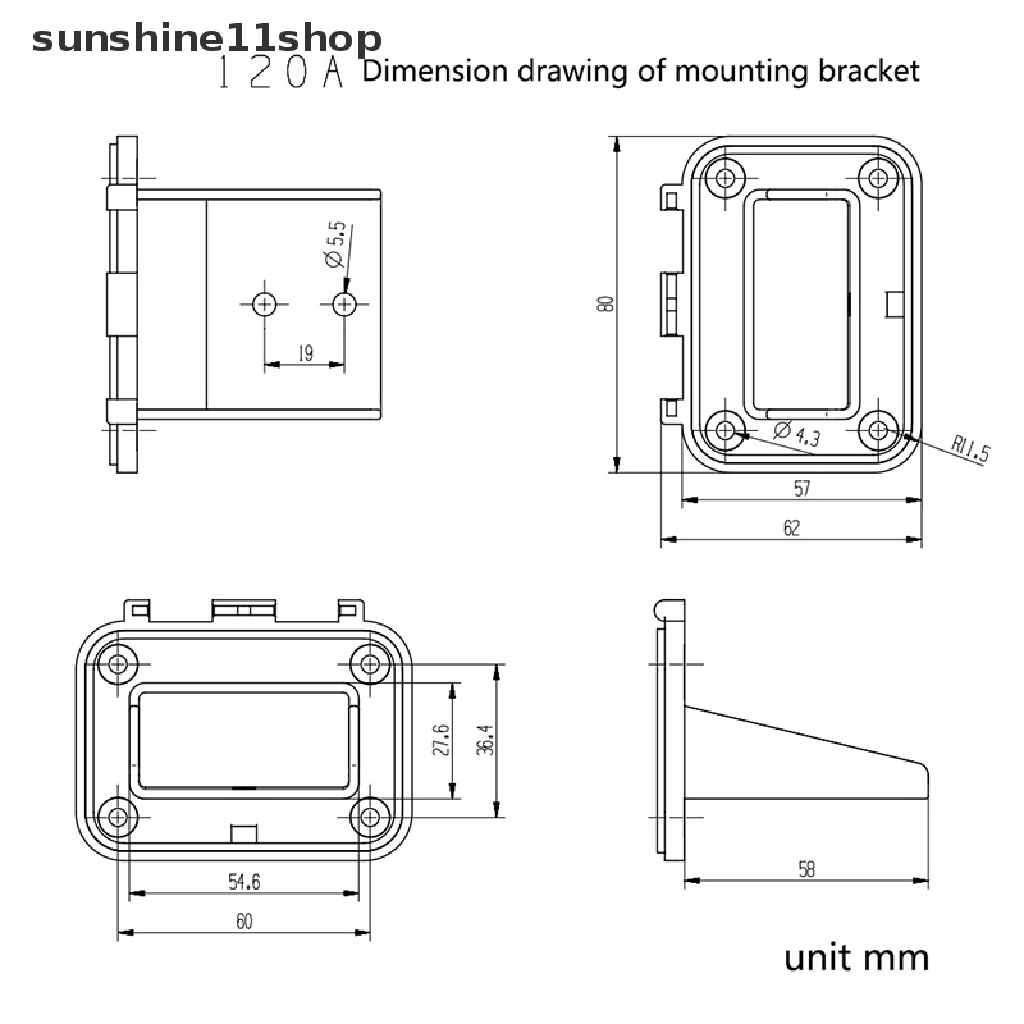 Sho 120A Kompatibel Dengan Anderson Plug Kit Flush Mount Panel Dengan Cover Untuk Caravan Connector Panel Mount Socket N