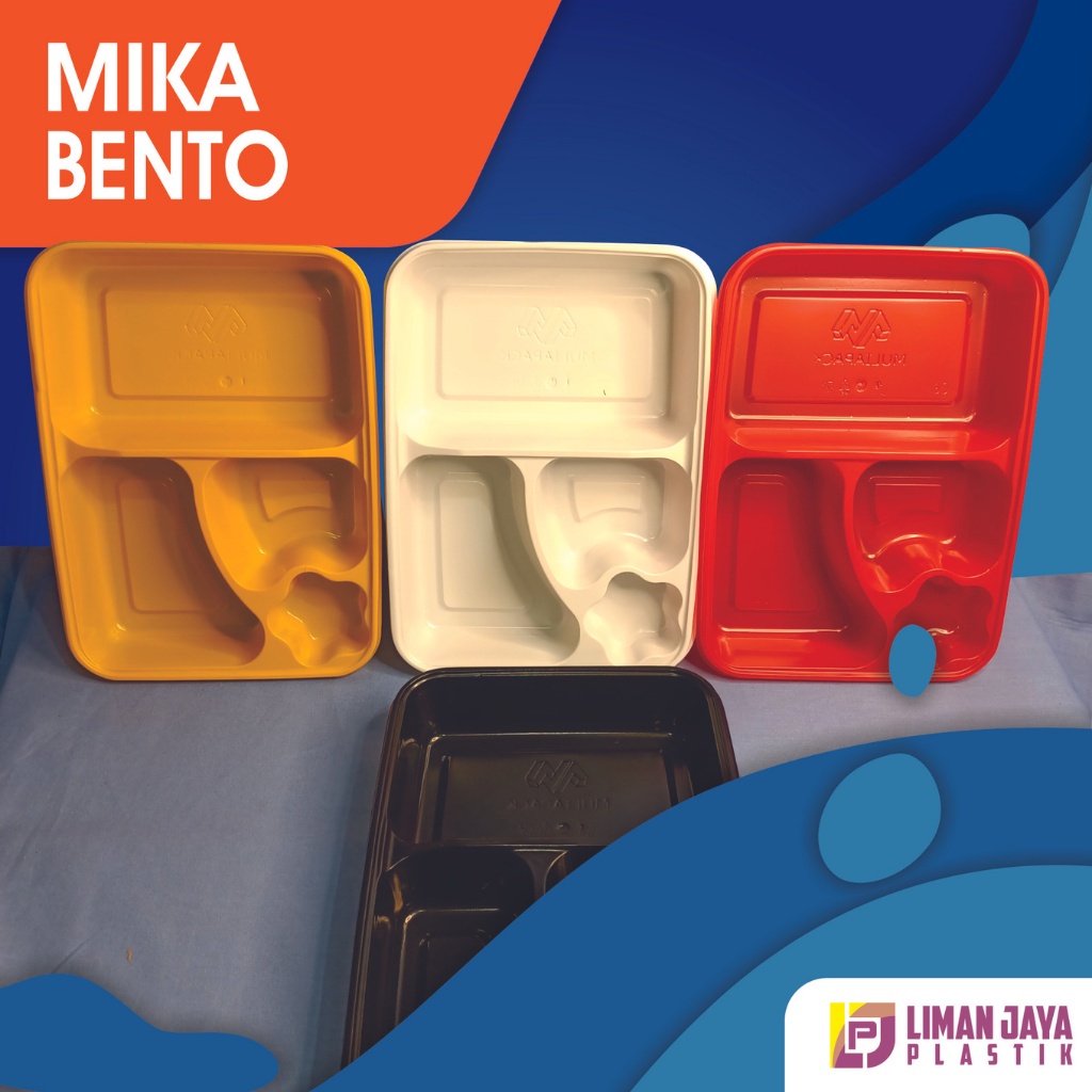 Mika Bento | Mika Plastik Bento | Mika 4 Sekat | Mika Makan Bento | Mika Bento Warna | Mika Bento Mu
