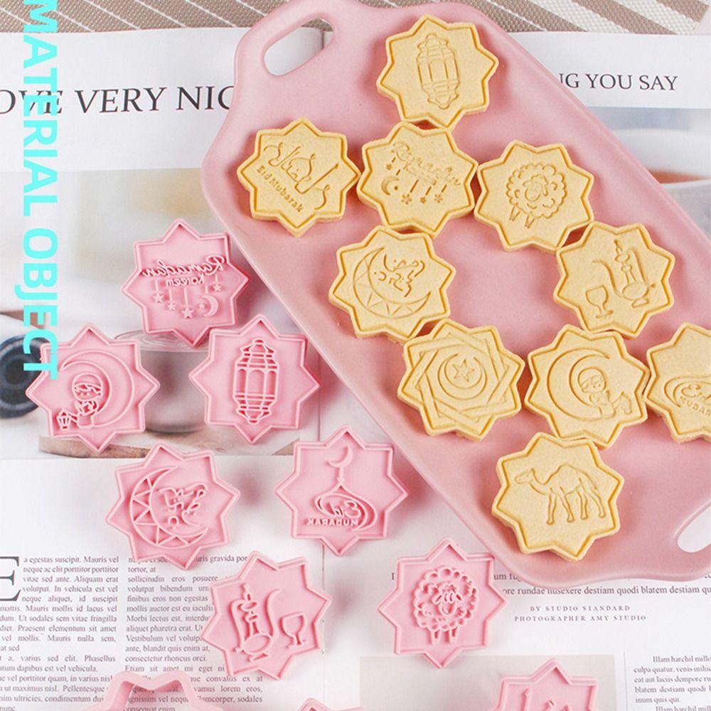 Solighter 10pcs/set Cetakan Kue Kering Dekorasi Lebaran Ramadan Mubarak Cookie Cutter