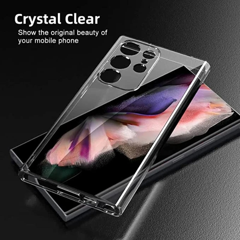 Transparan Lembut Silikon Ultra-Tipis Ponsel Case Ponsel Perlindungan Penuh Tubuh TPU Bening Cover Basic Phone Cover Untuk Samsung S23/S23 Ultra/S23