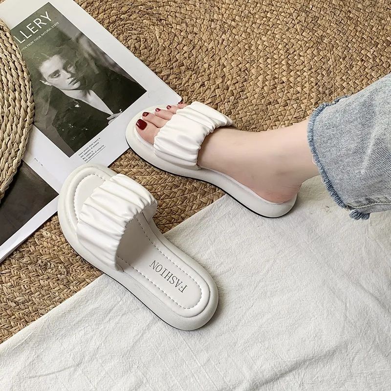 Sandal Wanita Slop kerut Gelombang trendy RD 021