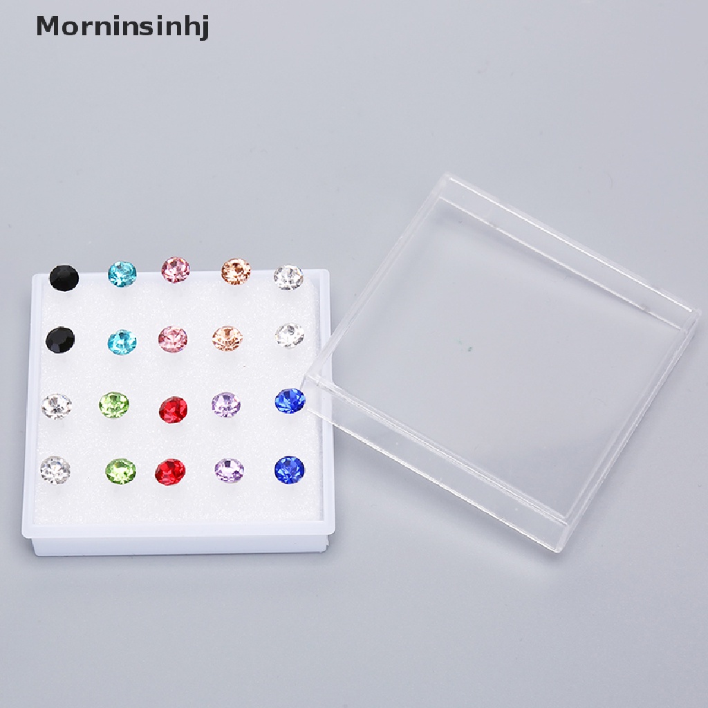 Mornin 10pasang/20pasang Set Berlian Imitasi Kristal Stud Anting Kecil Earrings Jewelry id