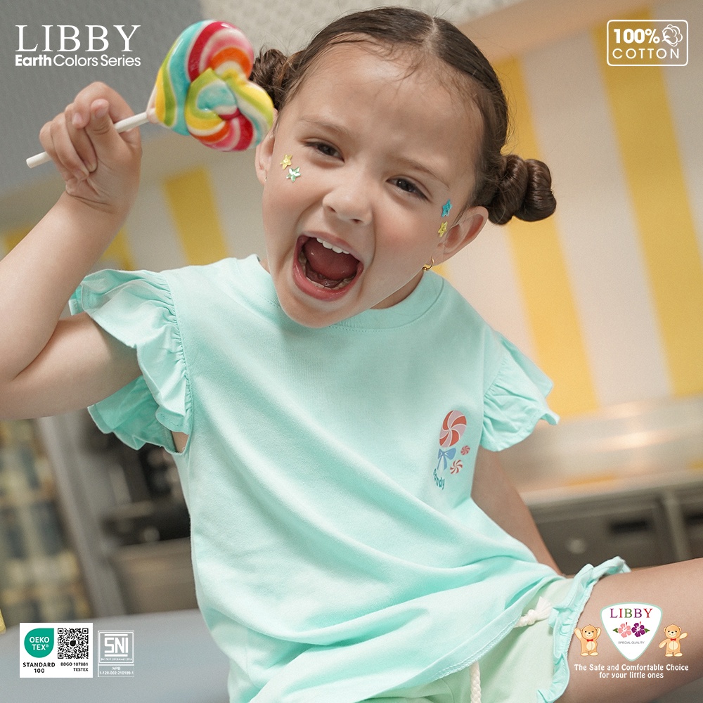 LIBBY Earth Stelan Anak Niji Set Oblong Pendek Celana Pendek Series GIRL (1 STEL)