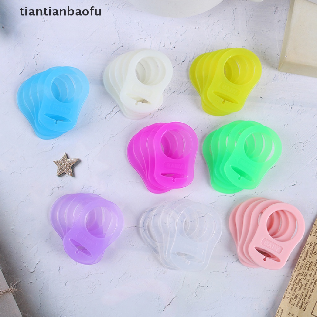 [tiantianbaofu] 5pcs/pack Baby Dummy Dot Holder Klip Adaptor Untuk Cincin Tombol Silikon Butik