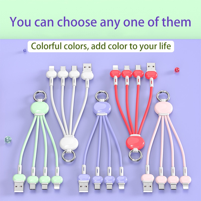 IPHONE Kabel Charger Multi 3in1 Micro USB/Tipe C/8Pin Untuk Iphone13 12 11 Kabel Cas Handphone Ka