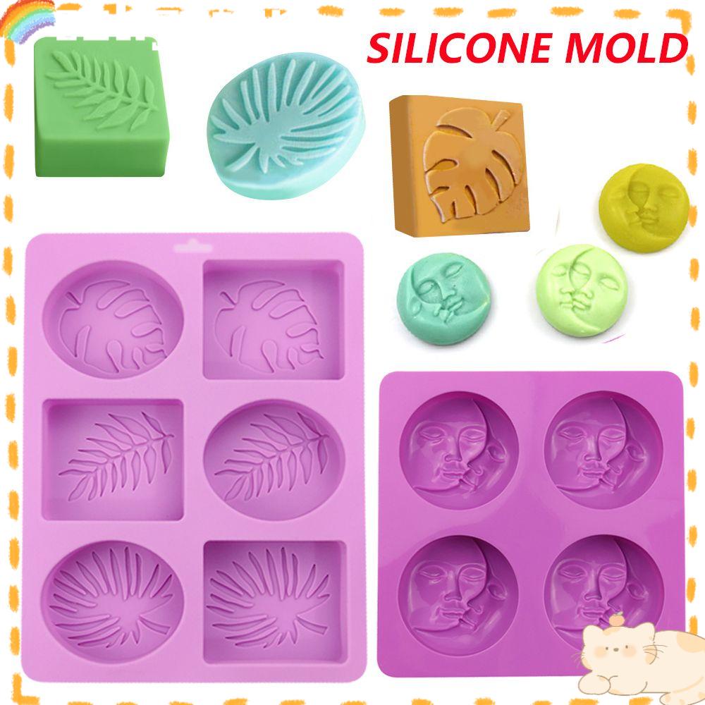 Solighter Cetakan Sabun Gigi4Per6 Rongga Berbentuk Daun Clay Tools Handmade Cake Resin Molds