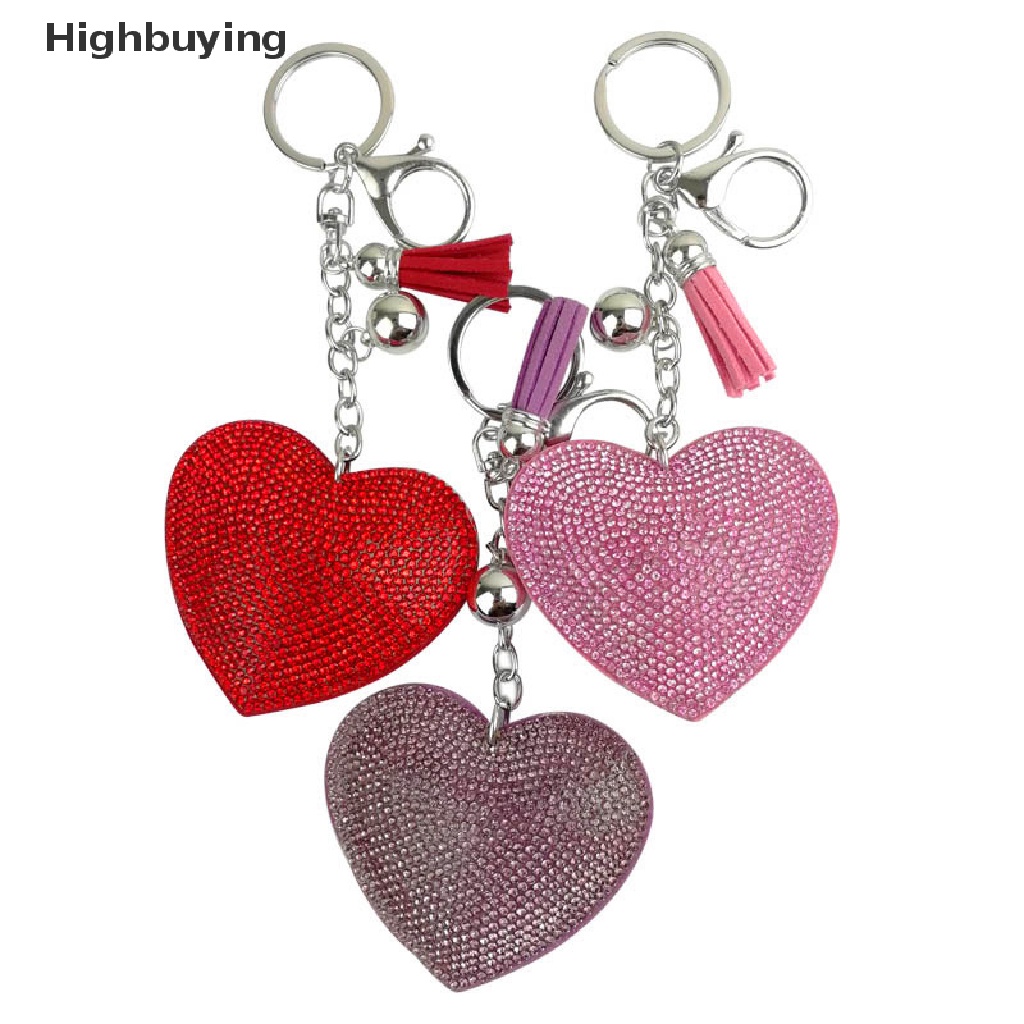 Hbid Kreatif Jantung Bell Liontin Gantungan Kunci Rumbai Pemegang Logam Berlian Imitasi Gantungan Kunci Keyring Fashion Rumbai Tas Keyring Aksesoris Hadiah Glory