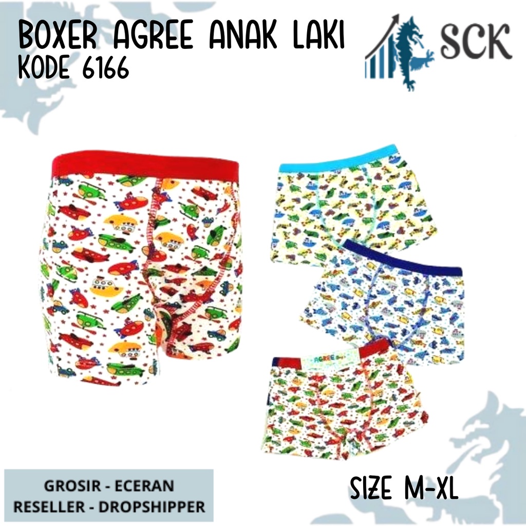 [ISI 3] CD Anak AGREE 6166 Motif Anak Model BOXER Motif - Pakaian Dalam