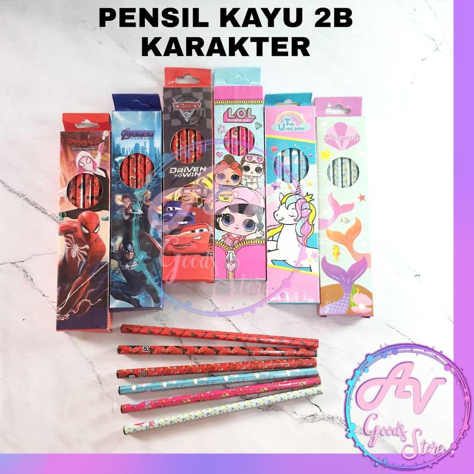 

Q94 pensil 2B / 1pak pensil kayu isi 12pcs / pensil 2B karakter / pensil (12pcs/pak) CUCI GUDANG ぢ