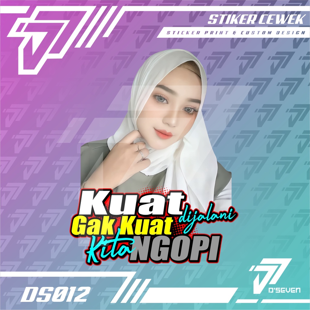 Stiker Foto Cewek Hijab Vector Seksi Custom Bisa Request Foto & Kata-kata - Stiker Mobil / Motor / T