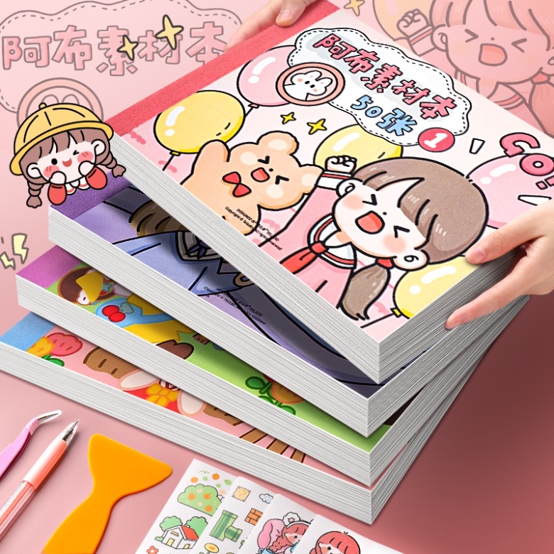 50 Lembar / Set Stiker Motif Kartun Lucu Untuk Dekorasi Buku Catatan kertas lucu stiker hiasan buku / Diary DIY
