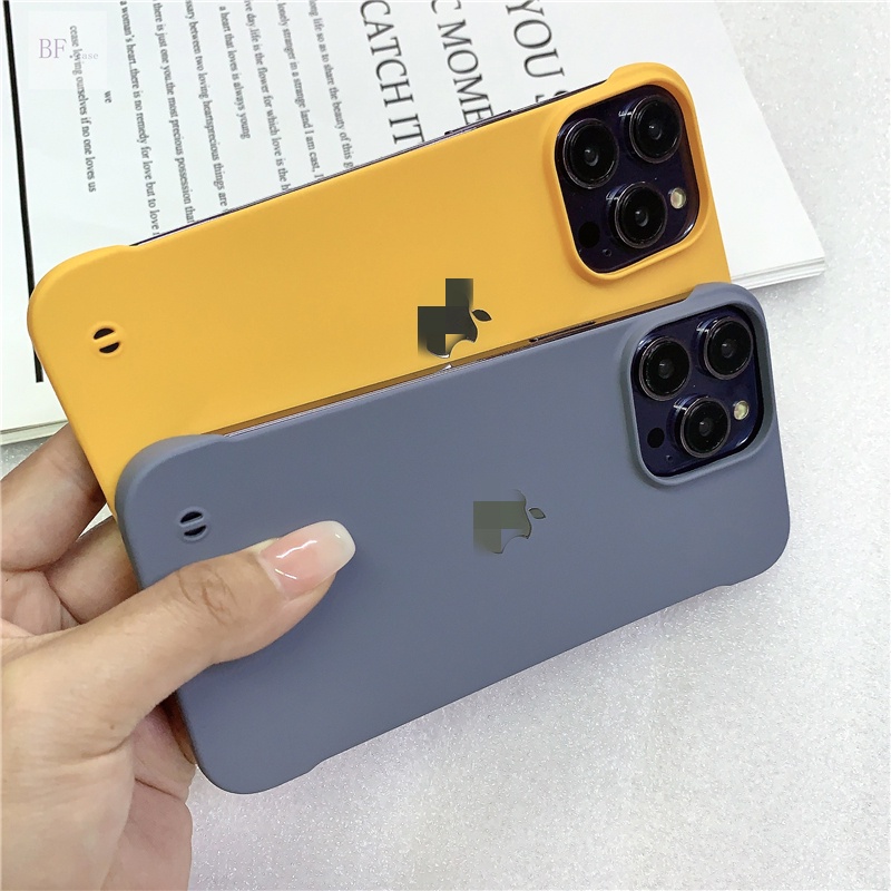 IPHONE Casing PC Tanpa Bingkai Ultra-Tipis Untuk Iphone11Xr X Xsmax14Plus 12mini 13mini Frosting Fingerprinting