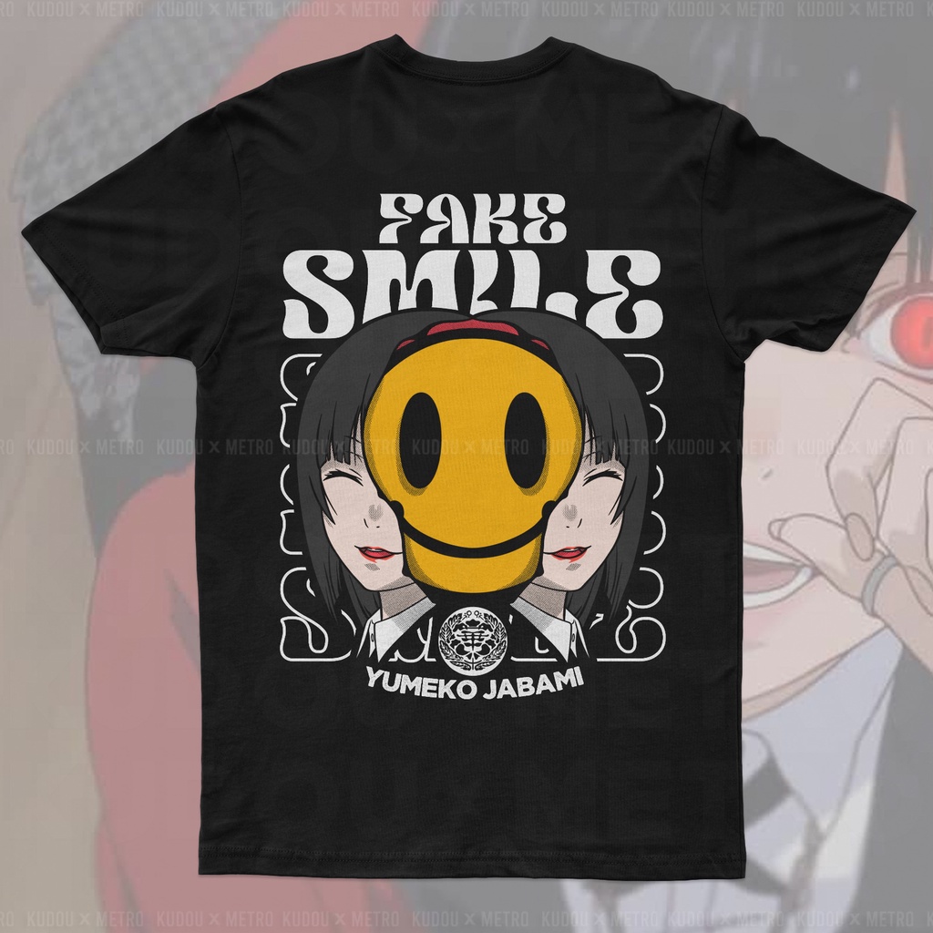 Tshirt Fake Smile Yumeko Black Anime Manga Kakegurui Premium Unisex