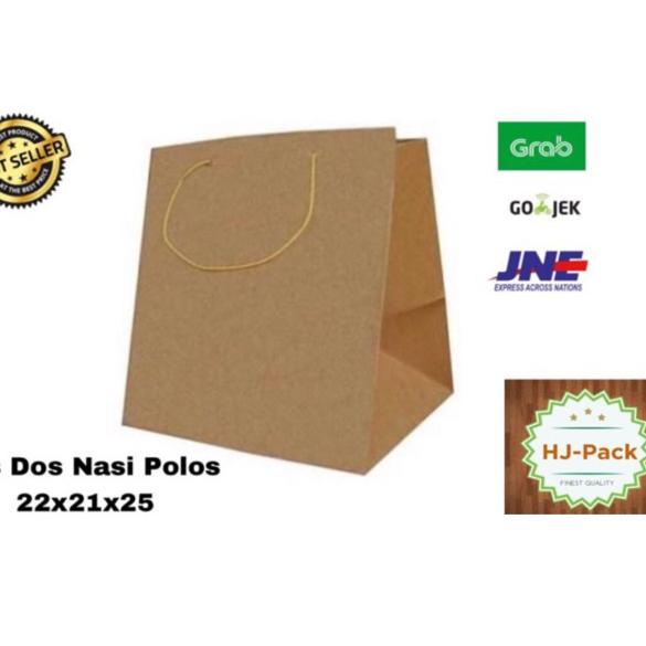 

Hemat Terbatas Tas Dos Nasi Polos 22x21x25 Tas Kertas Paperbag Paper Bag Dus Nasi Makanan Box Nasi