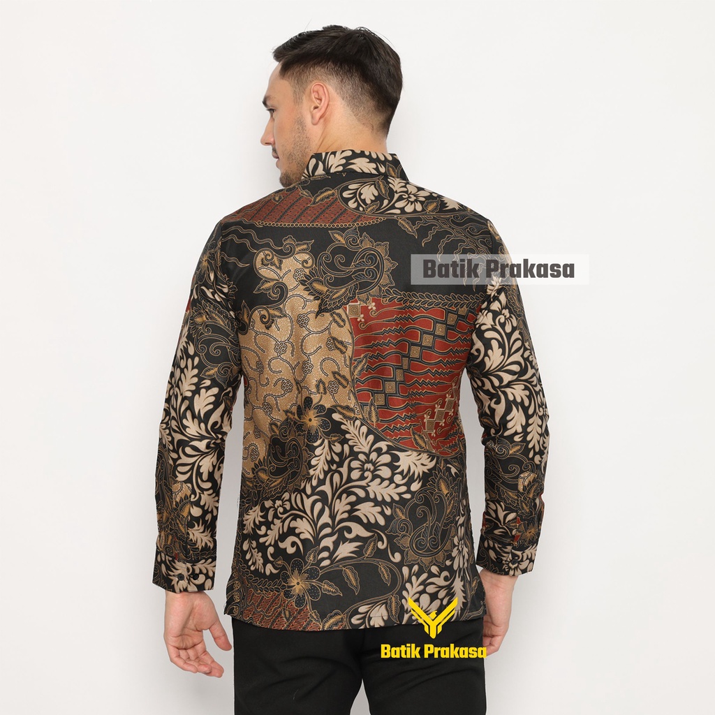 Kemeja Batik Prakasa Amartya Raksha Prapti Slimfit Lengan Panjang Batik Solo