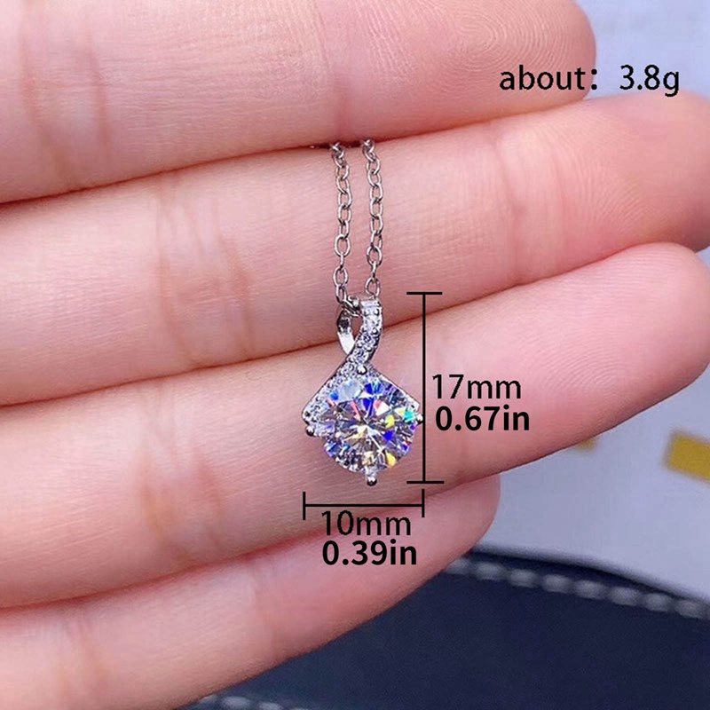 Kalung Liontin Cubic Zirconia Sederhana Bergaya Untuk Wanita Berlapis Perak Fashion Perhiasan Aksesoris Leher Lady Serbaguna