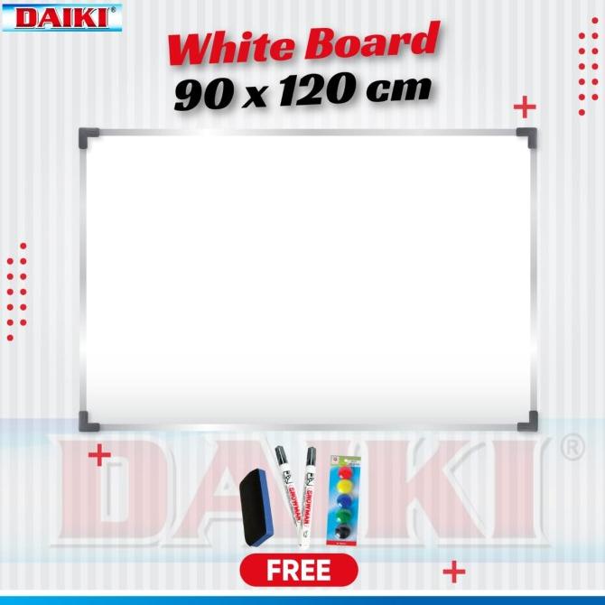 

Papan tulis / Whiteboard DAIKI magnetic gantung uk 90x120 cm