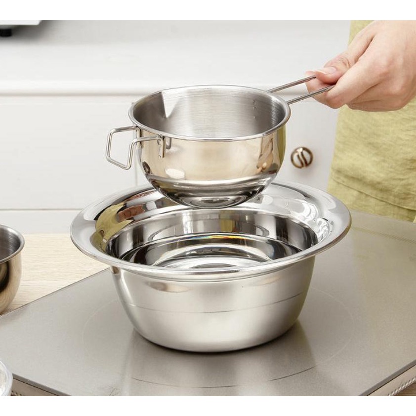 Chocolate Melting Bowl Stainless Steel 304  Panci Peleleh Cokelat Caramel Mentega Butter Double Boiler