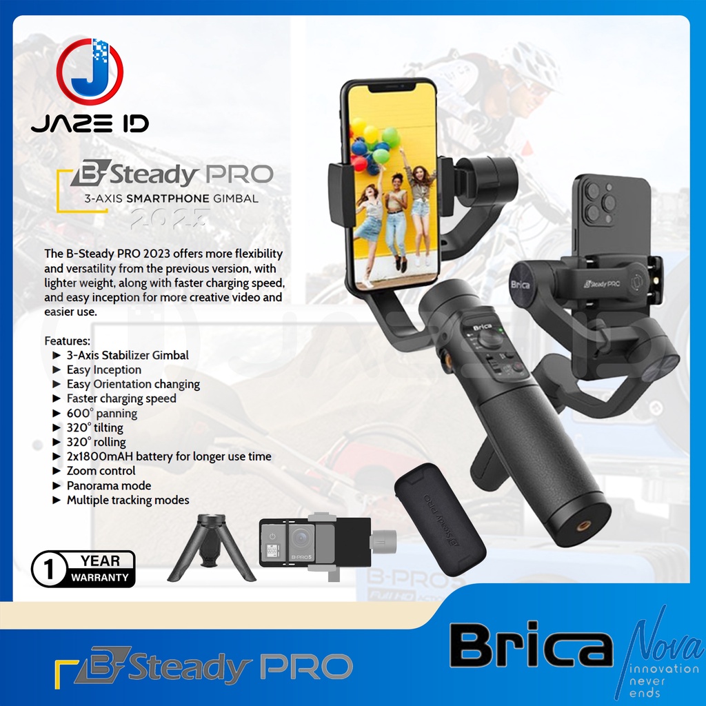 Brica B Steady Pro 3 Axis Holder Smartphone HP Gimbal