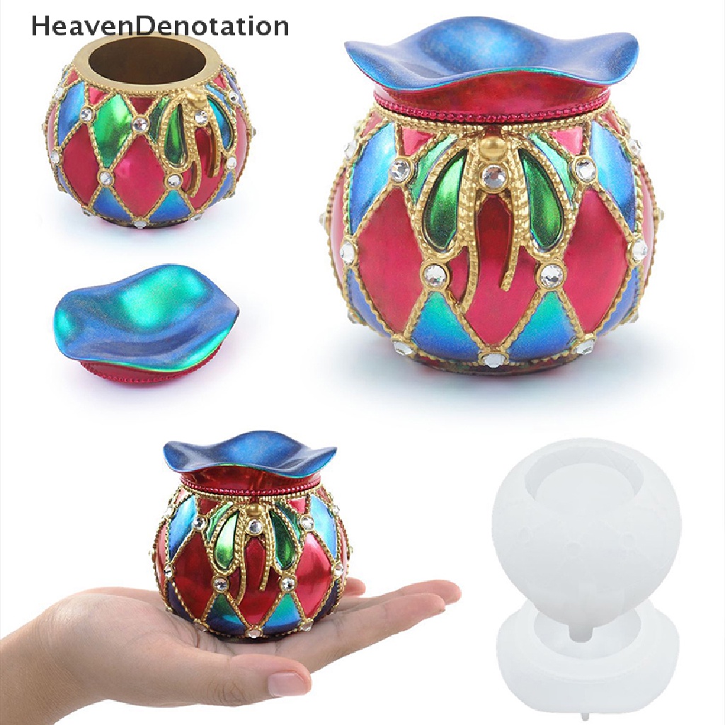 [HeavenDenotation] Storage Jar Cetakan Silikon Untuk Epoxy Resin Berkah Tas Toples Gerabah Plester Mold HDV