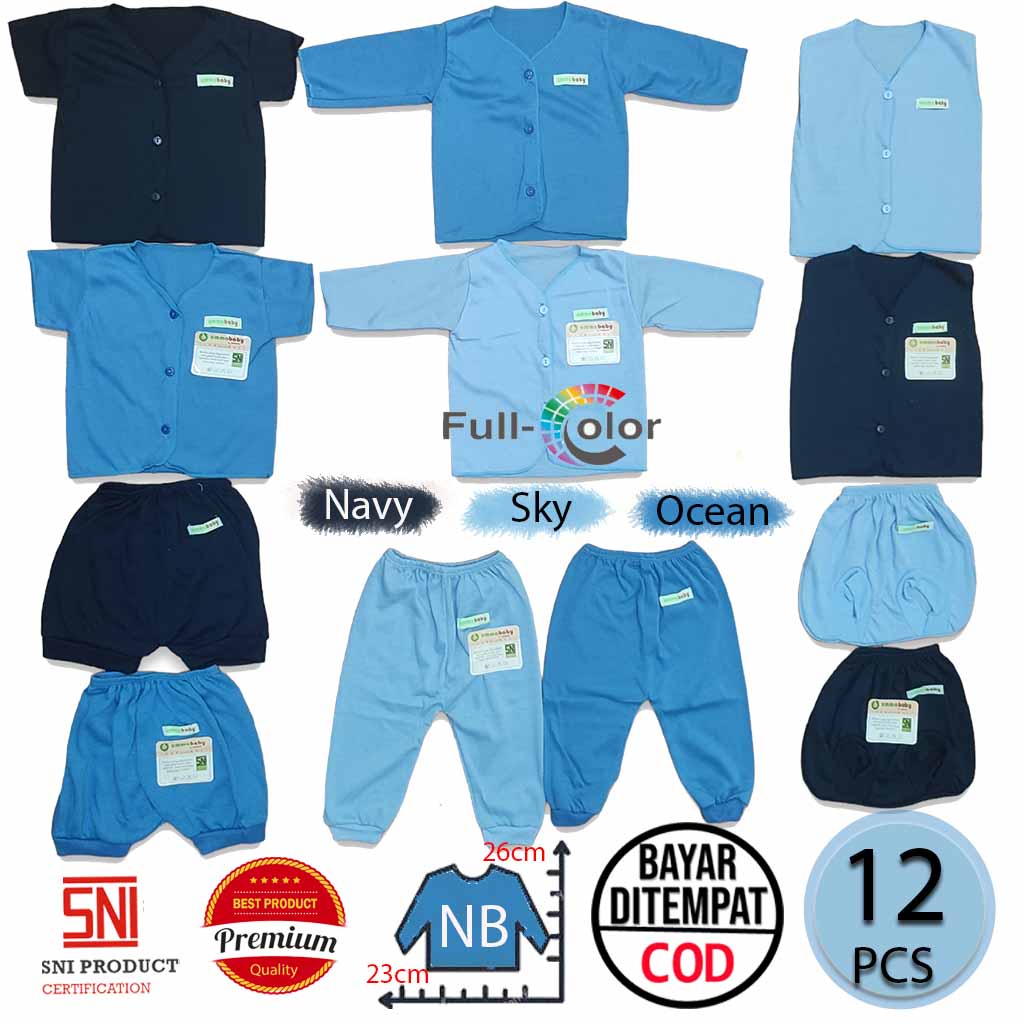 18 PCS Paket Baju Bayi Laki Perempuan Celana Bayi Setelan Bayi Baju Bayi Newborn Baju Bayi Baru Lahir Baju Bayi Cewek Cowok / Paket Baju Bayi Newborn Celana bayi Paket Lengkap Baju Bayi / Perlengkapan Bayi Baru Lahir Kado Gift Set Baby Girl Boy Blue