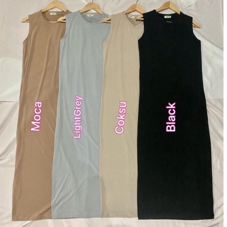 NEW STOCK Inner dress/ tanktop maxi dress viral/ inner baju panjang/ daleman dress panjang/ inner sp